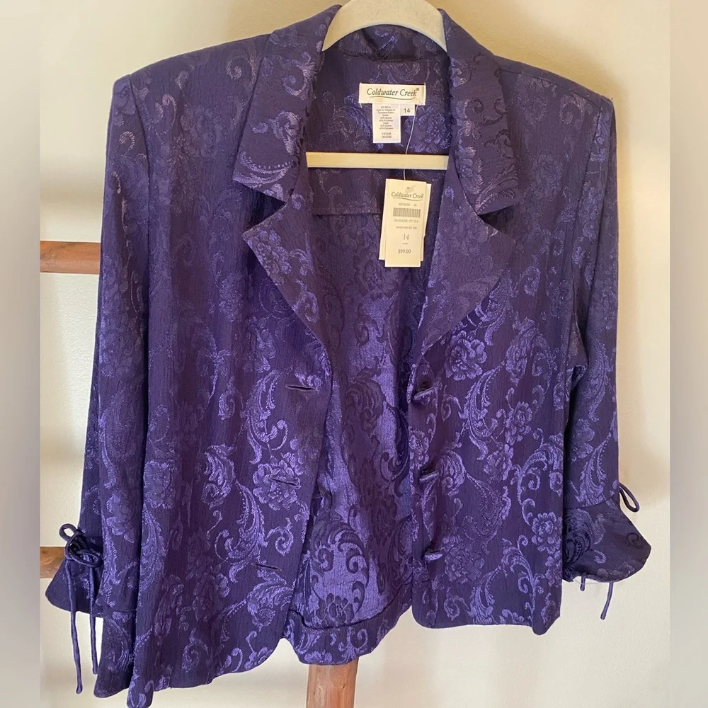 COLDWATER CREEK Women's Purple blazer SIZE 14 NEW